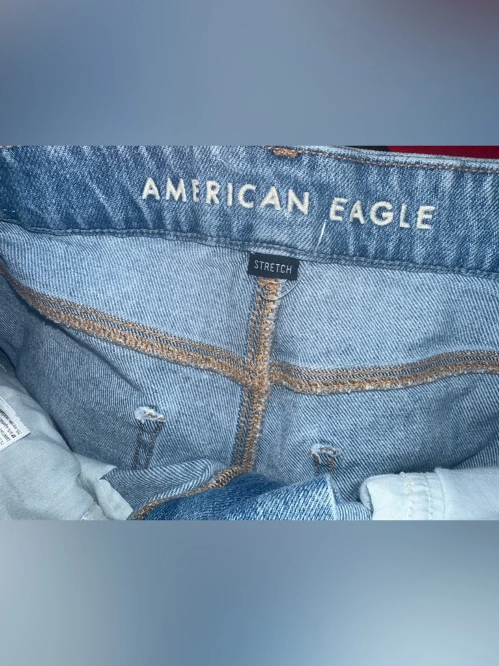 American Eagle Distressed Denim Shorts Size 8 | High Rise Cutoff Jean Shorts - Picture 4 of 6